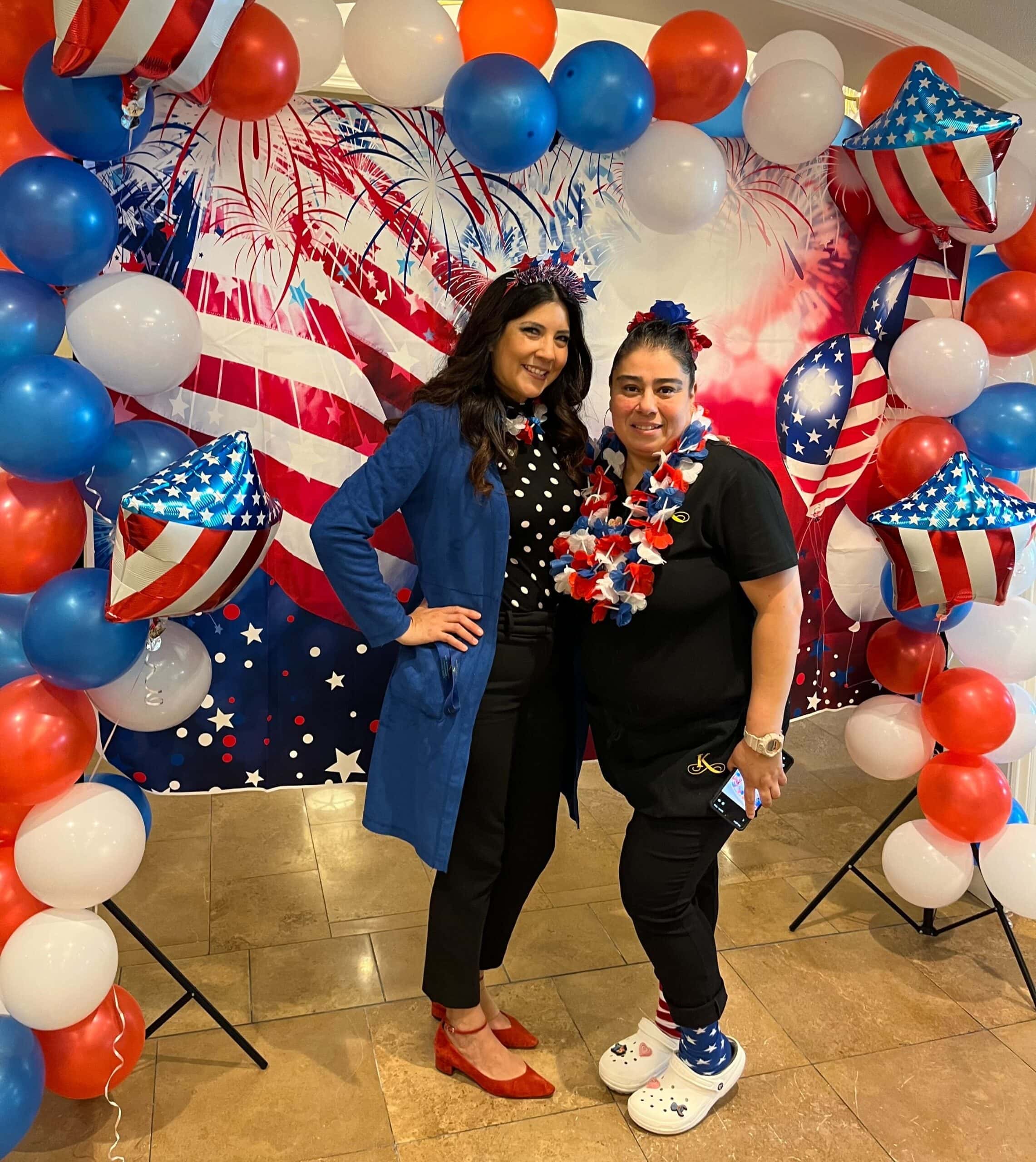 care team dressed up for 4th of July