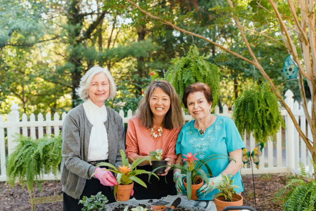 women gardening together