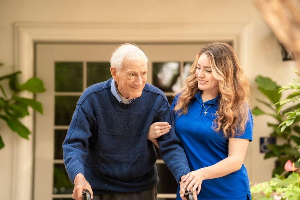 Elderly man receiving 24-Hour Dementia Care