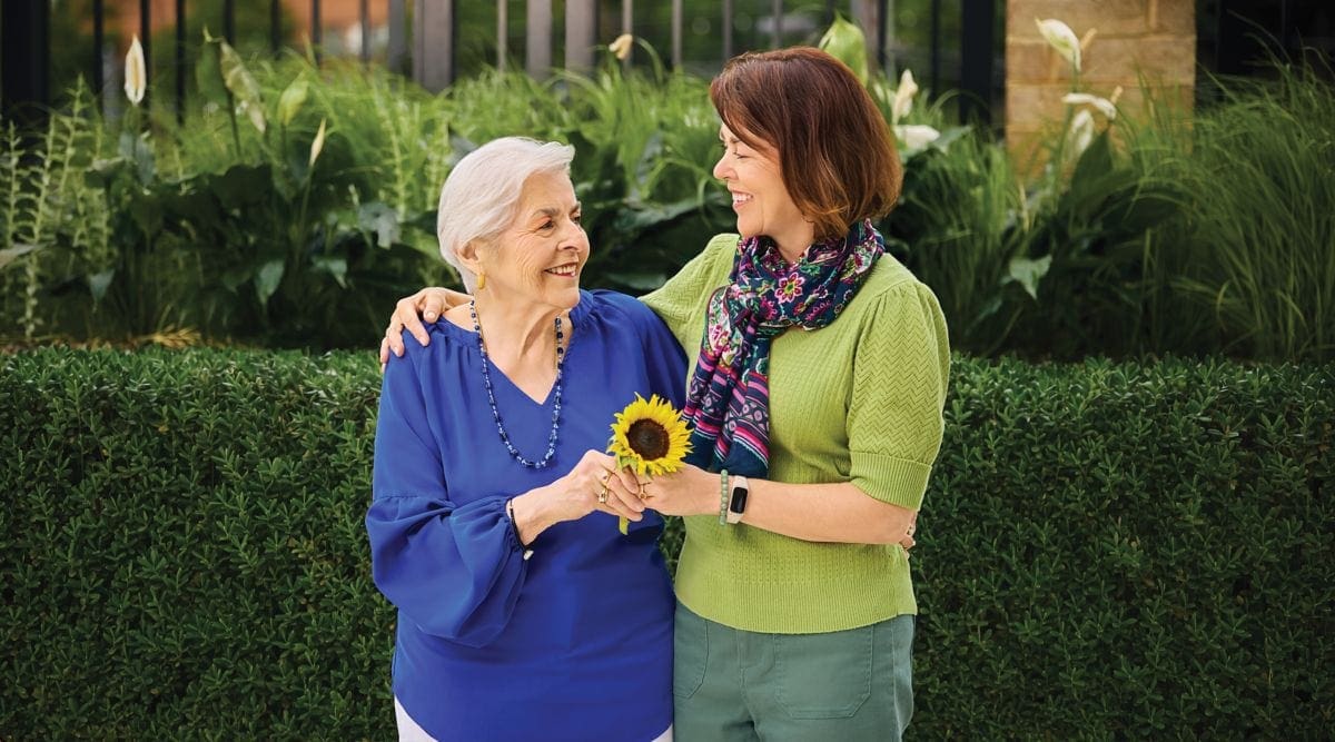 Senior lady and her adult daughter